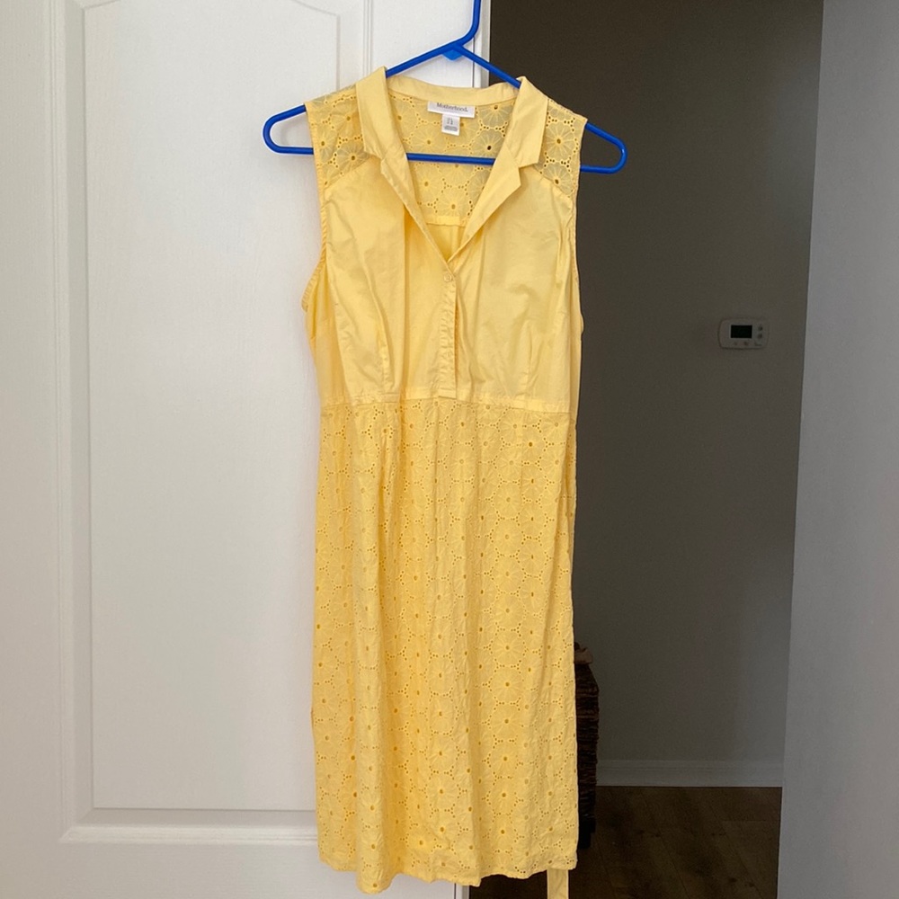 Motherhood Maternity yellow button up dress